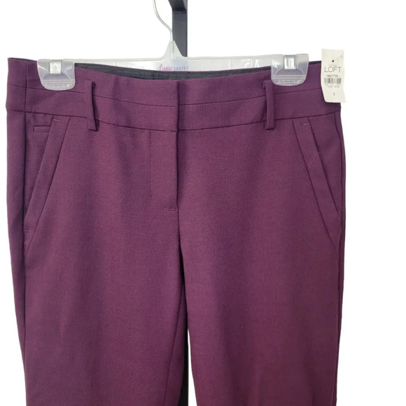 LOFT Purple Wool Blend Marisa Trousers - Picture 3 of 6
